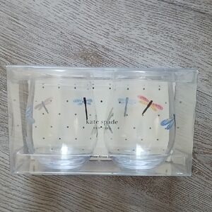 Kate Spade Dragonfly Flight Stemless Wine Glass Set